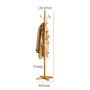 Cxjff Floor Standing Coat Rack Useful Save Space Hanger Clothes 10 Hooks Easy Install, Wood (Color : Wood Color, Size : 46x46x181cm)