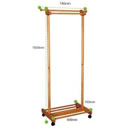 HL-TD Household Coat Rack Hanger Hooks Clothes Coat Stand Bags Stand Shoes Hats Rack 155cm Simple (Color : Honey Color)