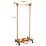 HL-TD Household Coat Rack Hanger Hooks Clothes Coat Stand Bags Stand Shoes Hats Rack 155cm Simple (Color : Honey Color)