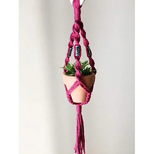 Macrame mini car rear view mirror plant hanger, car charm Macrame mini car rear view mirror plant hanger, car charm