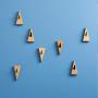 Garneck Wood Wall Hook Adhesive Triangle Door Back Hook Modern Wall Clothes Hanger for Living Room Entrance Key Holder 2 PCS