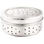 Set Of 3 Stainless Steel Fridge container for Home/Kitchen stackable storage Round Container, coriander steel box