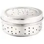 Set Of 3 Stainless Steel Fridge container for Home/Kitchen stackable storage Round Container, coriander steel box Set Of 3 Stainless Steel Fridge container for Home/Kitchen stackable storage Round Container, coriander steel box