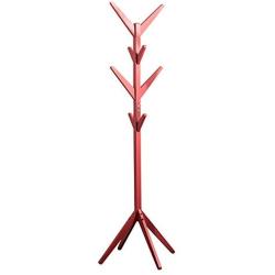 Yxsd Solid Wood Coat Rack Stand Entryway Free Standing Hat Jacket Clothes Hanger Holder Hall Tree 4 Tier 8 Hooks H68.9,4 Colors Optional (Color : Red)