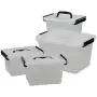 Utiao Plastic Bin with Lid, Latching Boxes (12 Quart, 3 Quart)