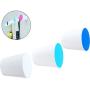 WINGOFFLY 3PCS Decorative Wooden Wall Mounted Hanging Coat Hat Hooks Modern Colorful Clothes Hanger Handemade Craft Rack(Blue& Wathet& White)