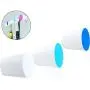 WINGOFFLY 3PCS Decorative Wooden Wall Mounted Hanging Coat Hat Hooks Modern Colorful Clothes Hanger Handemade Craft Rack(Blue& Wathet& White)