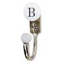 Indianshelf Handmade 1 Artistic Vintage White Ceramic Flat Wall Hooks Holders/Heavy Duty Hooks for Hanging
