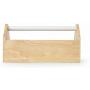 Umbra Toto Storage Boxes (Long), Perfect for Organizing Makeup, Brushes, Jewelry, Stationery, and More, Birch Wood Metal Finish, Natural/White