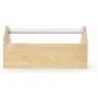 Umbra Toto Storage Boxes (Long), Perfect for Organizing Makeup, Brushes, Jewelry, Stationery, and More, Birch Wood Metal Finish, Natural/White