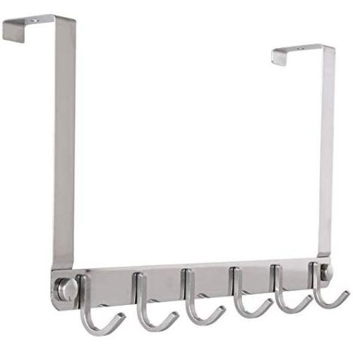 Dseap Over The Door Hook Hanger, Over The Door Towel Rack, for Coat Clothes Hat Towel Bathroom, Chromed
