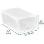 mDesign Stackable Closet Plastic Storage Bin Boxes with Lid - Container for Organizing Mens and Womens Shoes, Sandals, Wedges, Flats, Heels and Accessories - Small, 4 Pack - Clear Frost