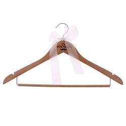 Flameer Vintage Plain Wooden Wedding Dress Hanger Bridal Groom Coat Hangers Party Gift