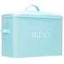 Outshine Vintage Metal Bread Bin - Countertop Space-Saving, Extra Large, High Capacity Bread Storage Boxes for your Kitchen - Holds 2+ Loaves 13" x 10" x 7"- Mint with BREAD Lettering