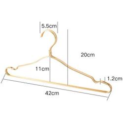 Hanger Home Seamless Aluminum Clothing Support Hook Slip All Metal Hanger Multi-Purpose Bold Drying Clothes Support 12 Pack FANJIANI (Color : Gold)