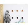 Coat Hooks Natural Wooden Coat Hangers Pack of 4 Wall Mounted Wall Hooks Hat Organizer Clothes Rack(Black Walnut, 2.4 inch)