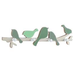 DHUYUN-Home Wall Hook Wooden Coat Hook,Natural Wall Mounted Clothes Scarf Hat and Bag Storage Hangers Towel Rack Bedroom Decoration (Color : Green, Size : Free Size)