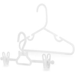 HANGERWORLD 20 White 11.8inch Plastic Kids Coat Clothes Garment Top Clip Hangers Closet Set Baby Toddler