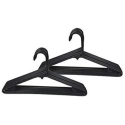 Set of 16 Plastic Lightweight Tubular Adult Cloth Hanger Black