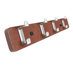 JINJINTAO-Wall Mounted Coat Rack The Door Hook Hanger Wall Hooks- Nordic Wall Hanger Bedroom Wall Clothes Hook Behind Door Solid Wood Hanger Porch Clothes Hook (Color : Retro Color, Size : 4 Hooks)