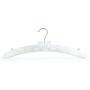 HANGERWORLD 5 White 17inch Satin Padded Top Garment Wedding Clothes Coat Hangers with Buttons