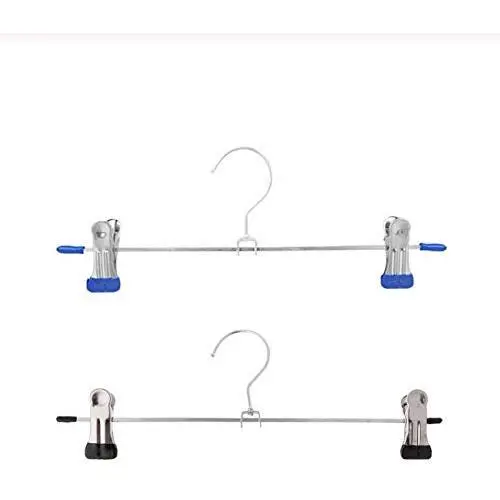 10pcs Random Color Stainless Steel Trouser Hanger Rack Coat Pants Skirt Hangers Clothes Stand Holder with 2 Adjustable Non-Slip Clips Decoration 10pcs Random Color Stainless Steel Trouser Hanger Rack Coat Pants Skirt Hangers Clothes Stand Holder with 2 Adjustable Non-Slip Clips Decoration