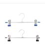 10pcs Random Color Stainless Steel Trouser Hanger Rack Coat Pants Skirt Hangers Clothes Stand Holder with 2 Adjustable Non-Slip Clips Decoration