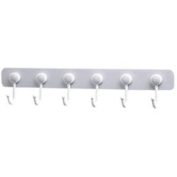 super1798 6 Hooks 360 Degree Rotating Sticky Wall Hanger Clothes Kitchen Tool Towel Rack - Grey