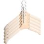 10pcs Random Color Durable Solid Wood Clothes Hanger Sponge Household Shops Laundry Holder