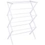 Mosunx Folding Clothes Drying Rack Metal, Clothes Dryer for Laundry, Rust Proof Telescopic Towel Hanger, Heavy Duty Clothes Drying Stand (White, 28.3 x 14.6 x 41.3 inches)