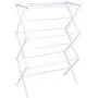 Mosunx Folding Clothes Drying Rack Metal, Clothes Dryer for Laundry, Rust Proof Telescopic Towel Hanger, Heavy Duty Clothes Drying Stand (White, 28.3 x 14.6 x 41.3 inches)