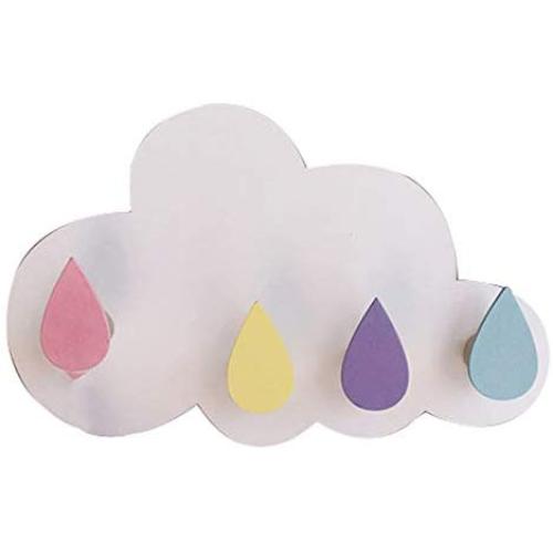 Nrpfell Natural Wood Clothes Hanger Wall Mounted Coat Hook Cloud Storage Hooks Kid Room Wall Decor Children Room Decorative Hanger