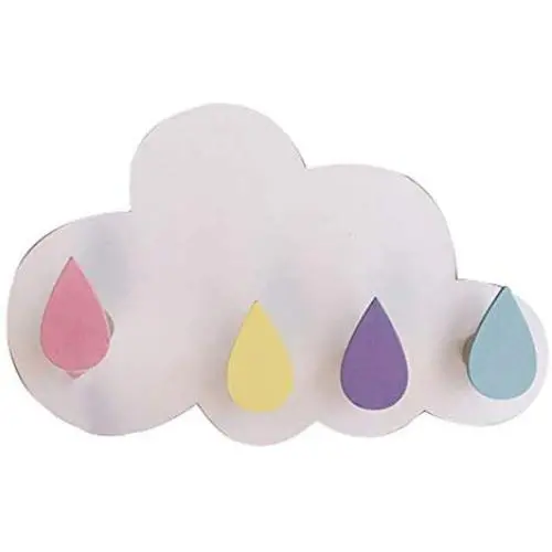 Nrpfell Natural Wood Clothes Hanger Wall Mounted Coat Hook Cloud Storage Hooks Kid Room Wall Decor Children Room Decorative Hanger