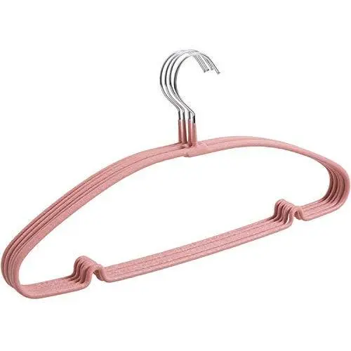 5 Non-Slip Frosted Hangers Non-Slip Clothes Racks,Pink