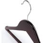 HANGERWORLD 10 Mahogany 17.7inch Wooden Notched Coat Clothes Garment Non Slip Inlaid Pants Bar Hangers