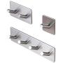 co.opmart Accessories 3M Self Adhesive Wall Door Back Hooks Heavy Duty Stainless Steel Clothes Hanger Bathroom Kitchen Towel Rustproof Hook (B)