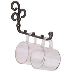 LEE House 4 Piece Wall Mounted Clothes Hanger Hanging Cup Rack Space Saver for Closet Organizer,Bathroom,Bedroom,Kitchen (Bronze)