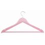 Harbour Housewares Wooden Coat/Clothes Hangers - Trouser Bar & Notches - Pastel Pink - Pack of 10