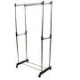 Double Heavy Duty Rail Portable Clothes Hanger Rolling Garment Rack Adjustable Double Heavy Duty Rail Portable Clothes Hanger Rolling Garment Rack Adjustable