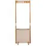 JFGUOYA Bamboo Coat Rack with Storage Basket, Bedroom Clothes Hanger Free Standing Hanging Rail - Laundry Hamper Garment Rack, Bamboo Coat Organizer with Clothes Hanger and Storage Shelves