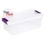 Sterilite 17511712 6-Quart ClearView Latch Box, with Plum Handles, 2-Pack Sterilite 17511712 6-Quart ClearView Latch Box, with Plum Handles, 2-Pack
