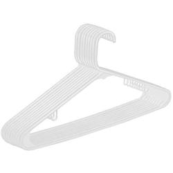 Saturnpower 100 Standard White Plastic Hangers, Long Lasting Plastic Tubular Clothes Hangers Space Saving Clothing Hangers