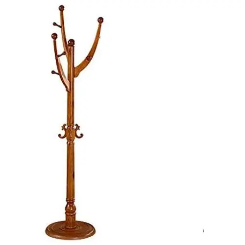 YJA Coat Rack Stand Coat Rack Heavy Duty Hat Clothes Stand Heavy Duty Hat Hanger with 3 Hooks for Office Entrance Clothes Storage Shelves (Color : Light Brown)