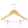 HANGERWORLD 12 Natural Wooden 11.8inch Kids Notched Coat Clothes Garment Hangers Non Slip Adjustable Clips HANGERWORLD 12 Natural Wooden 11.8inch Kids Notched Coat Clothes Garment Hangers Non Slip Adjustable Clips