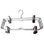 2pcs Clothes Hangers Multilayer Skirt Trouser Hanger for Pants Non Slip Metal Hanger Clips with 12 Clips Clothing Storage Rack Holder