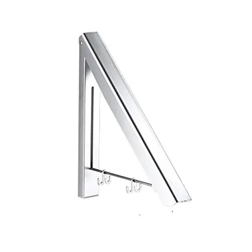 SCLX Retractable Clothes Rack - Wall Mounted Folding Clothes Hanger Drying Rack for Laundry Room Closet Storage Organization, Aluminum, Easy Installation (Silver) SCLX Retractable Clothes Rack - Wall Mounted Folding Clothes Hanger Drying Rack for Laundry Room Closet Storage Organization, Aluminum, Easy Installation (Silver)