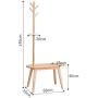 Free Standing Coat Hat Rack, Shoe Bench, Storage Stand, Wooden Modern Multi-Function Adult Kidss Hanger, for Entryway Bedroom Jacket Clothes