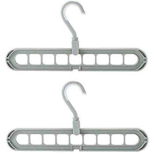 Vuffuw Magic Clothes Hanger Organizer, Magic Hangers Rotate Anti-Skid Folding Hanger Multifunction Space Saver Saving Hangers Sturdy Plastic Foldable Storage Coat (Green, 2)