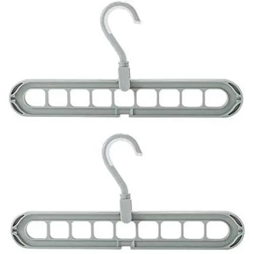Vuffuw Magic Clothes Hanger Organizer, Magic Hangers Rotate Anti-Skid Folding Hanger Multifunction Space Saver Saving Hangers Sturdy Plastic Foldable Storage Coat (Green, 2)