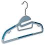 BriaUSA Dry Wet Clothes Hangers Amphibious Light Blue with Non-Slip Shoulder Design, Steel Swivel Hooks ? Set of 10